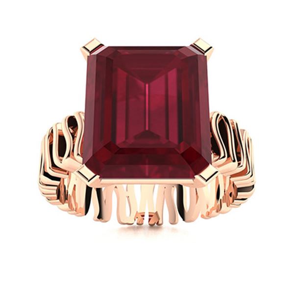 Natural 1.56 CTW Ruby Solitaire Ring 18K Rose Gold