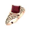 Image 2 : Natural 1.50 CTW Ruby Solitaire Ring 14K Rose Gold