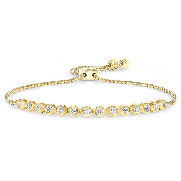 Natural 0.42 CTW Dream Diamond Bezel Bracelet 18KT Yellow Gold