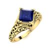 Image 2 : Natural 1.51 CTW Sapphire Solitaire Ring 18K Yellow Gold