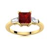 Image 1 : Natural 1.67 CTW Garnet & Diamond Engagement Ring 18K Yellow Gold