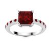 Image 1 : Natural 1.03 CTW Garnet & Diamond  Engagement Ring 18K White Gold