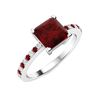 Image 2 : Natural 1.03 CTW Garnet & Diamond  Engagement Ring 18K White Gold