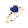 Image 2 : Natural 0.64 CTW Sapphire Solitaire Ring 18K Rose Gold