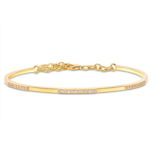 Natural 0.37 CTW Cutie Cuff Diamond Bangle 14KT Yellow Gold