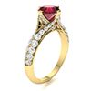 Image 2 : Natural 1.85 CTW Ruby & Diamond Engagement Ring 18K Yellow Gold