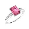 Image 2 : Natural 2.70 CTW Tourmaline & Diamond Engagement Ring 18K White Gold