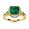 Image 1 : Natural 1.13 CTW Emerald & Diamond Engagement Ring 14K Yellow Gold