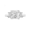Image 3 : Natural 1.52 CTW 3-Stone Asscher Cut Diamond Ring 18KT White Gold