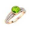 Image 2 : Natural 1.61 CTW Peridot & Diamond Engagement Ring 18K Rose Gold