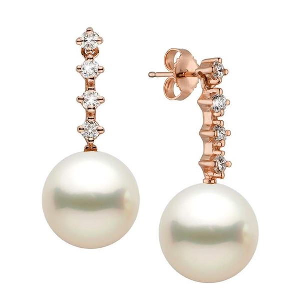 White South Sea Pearl and Diamond Constellation Earrings