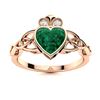 Image 1 : Natural 1.53 CTW Emerald & Diamond Engagement Ring 18K Rose Gold