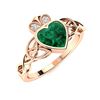 Image 2 : Natural 1.53 CTW Emerald & Diamond Engagement Ring 18K Rose Gold