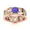 Image 1 : Natural 0.48 CTW Tanzanite & Diamond Engagement Ring 18K Rose Gold