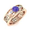 Image 2 : Natural 0.48 CTW Tanzanite & Diamond Engagement Ring 18K Rose Gold