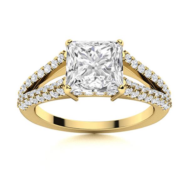 Natural 1.54 CTW Topaz & Diamond Engagement Ring 18K Yellow Gold