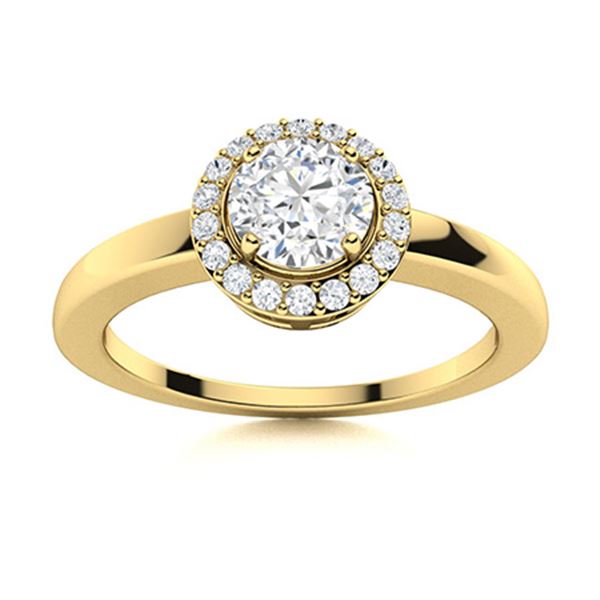 Natural 0.52 CTW Topaz & Diamond Engagement Ring 14K Yellow Gold