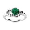 Image 1 : Natural 1.57 CTW Emerald Solitaire Ring 18K White Gold