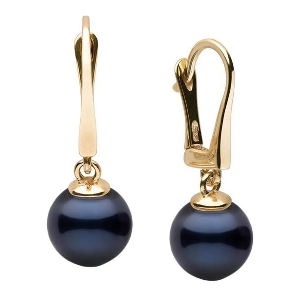 Black Akoya Pearl Classic Dangle Earrings