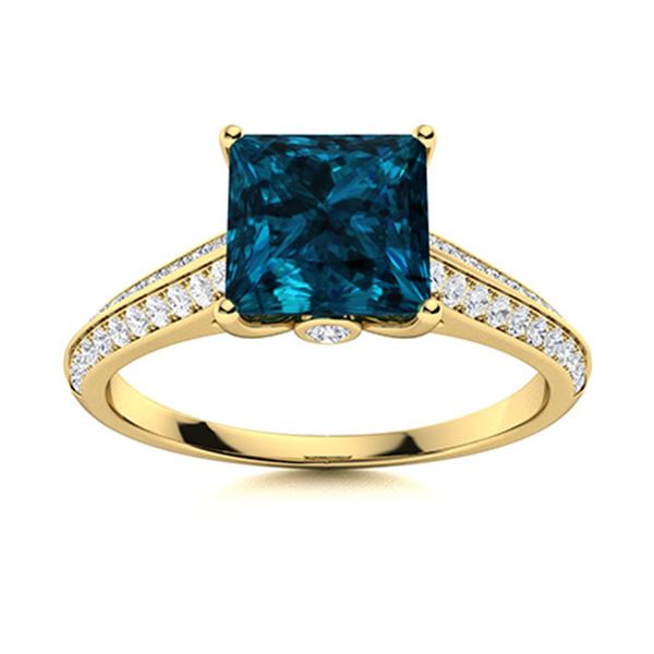 Natural 1.08 CTW Topaz & Diamond  Engagement Ring 18K Yellow Gold