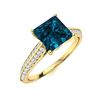 Image 2 : Natural 1.08 CTW Topaz & Diamond  Engagement Ring 18K Yellow Gold