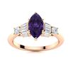 Image 1 : Natural 1.24 CTW Amethyst & Diamond Engagement Ring 18K Rose Gold