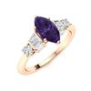 Image 2 : Natural 1.24 CTW Amethyst & Diamond Engagement Ring 18K Rose Gold