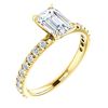 Image 3 : Natural 1.82 CTW Pave Emerald Cut Diamond Engagement Ring 18KT Yellow Gold