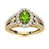 Image 1 : Natural 0.85 CTW Peridot & Diamond Engagement Ring 14K Yellow Gold
