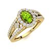Image 2 : Natural 0.85 CTW Peridot & Diamond Engagement Ring 14K Yellow Gold