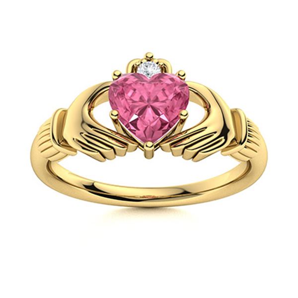 Natural 0.69 CTW Tourmaline & Diamond Engagement Ring 18K Yellow Gold