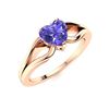Image 2 : Natural 0.46 CTW Tanzanite Solitaire Ring 14K Rose Gold