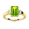 Image 1 : Natural 1.71 CTW Peridot & Diamond Engagement Ring 14K Yellow Gold