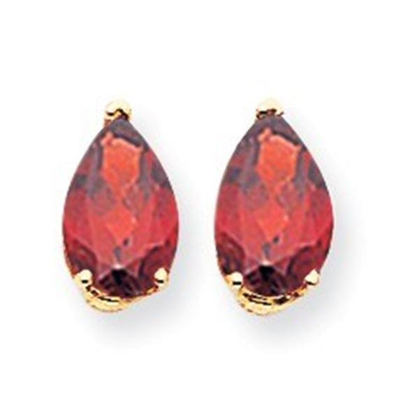 14k 9x6 mm Pear Garnet Earrings