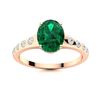 Image 1 : Natural 0.96 CTW Emerald & Diamond Engagement Ring 14K Rose Gold
