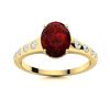 Image 1 : Natural 1.40 CTW Garnet & Diamond Engagement Ring 14K Yellow Gold
