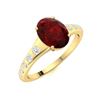 Image 2 : Natural 1.40 CTW Garnet & Diamond Engagement Ring 14K Yellow Gold