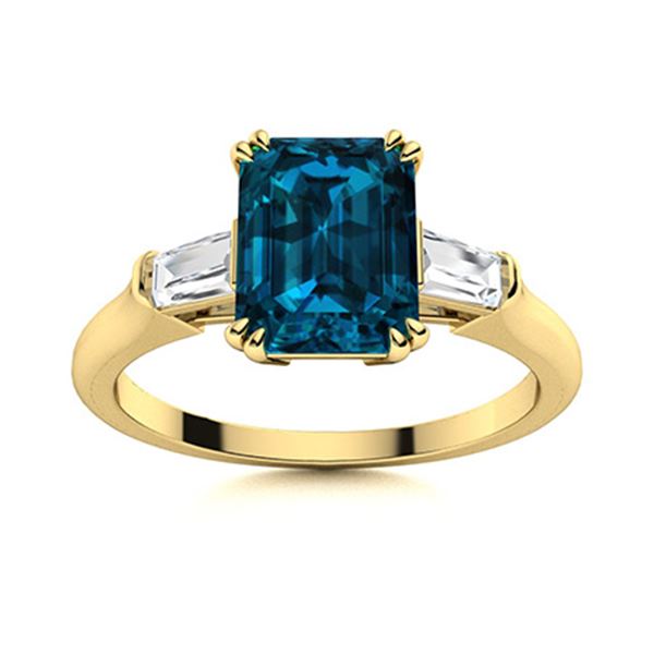 Natural 2.44 CTW Topaz & Diamond Engagement Ring 18K Yellow Gold