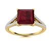 Image 1 : Natural 0.97 CTW Ruby & Diamond Engagement Ring 18K Yellow Gold