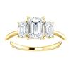 Image 4 : Natural 2.82 CTW 3-Stone Emerald Cut Diamond Engagement Ring 18KT Yellow Gold