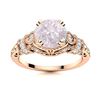 Image 1 : Natural 1.55 CTW Rose Quartz & Diamond Engagement Ring 14K Rose Gold