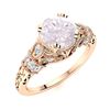 Image 2 : Natural 1.55 CTW Rose Quartz & Diamond Engagement Ring 14K Rose Gold