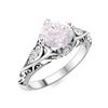 Image 2 : Natural 1.83 CTW Rose Quartz & Diamond Engagement Ring 14K White Gold