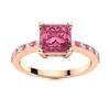 Image 1 : Natural 1.40 CTW Tourmaline & Diamond  Engagement Ring 18K Rose Gold