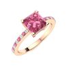 Image 2 : Natural 1.40 CTW Tourmaline & Diamond  Engagement Ring 18K Rose Gold