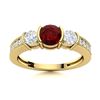 Image 1 : Natural 0.82 CTW Garnet & Diamond Engagement Ring 18K Yellow Gold