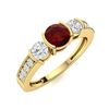 Image 2 : Natural 0.82 CTW Garnet & Diamond Engagement Ring 18K Yellow Gold