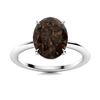 Image 1 : Natural 4.06 CTW Smoky Quartz Solitaire Ring 14K White Gold