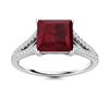Image 1 : Natural 1.80 CTW Ruby & Diamond Engagement Ring 14K White Gold