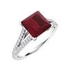 Image 2 : Natural 1.80 CTW Ruby & Diamond Engagement Ring 14K White Gold
